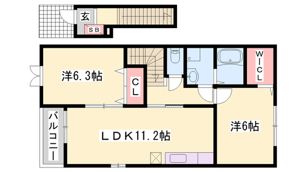 ムックinアサカⅡの物件間取画像